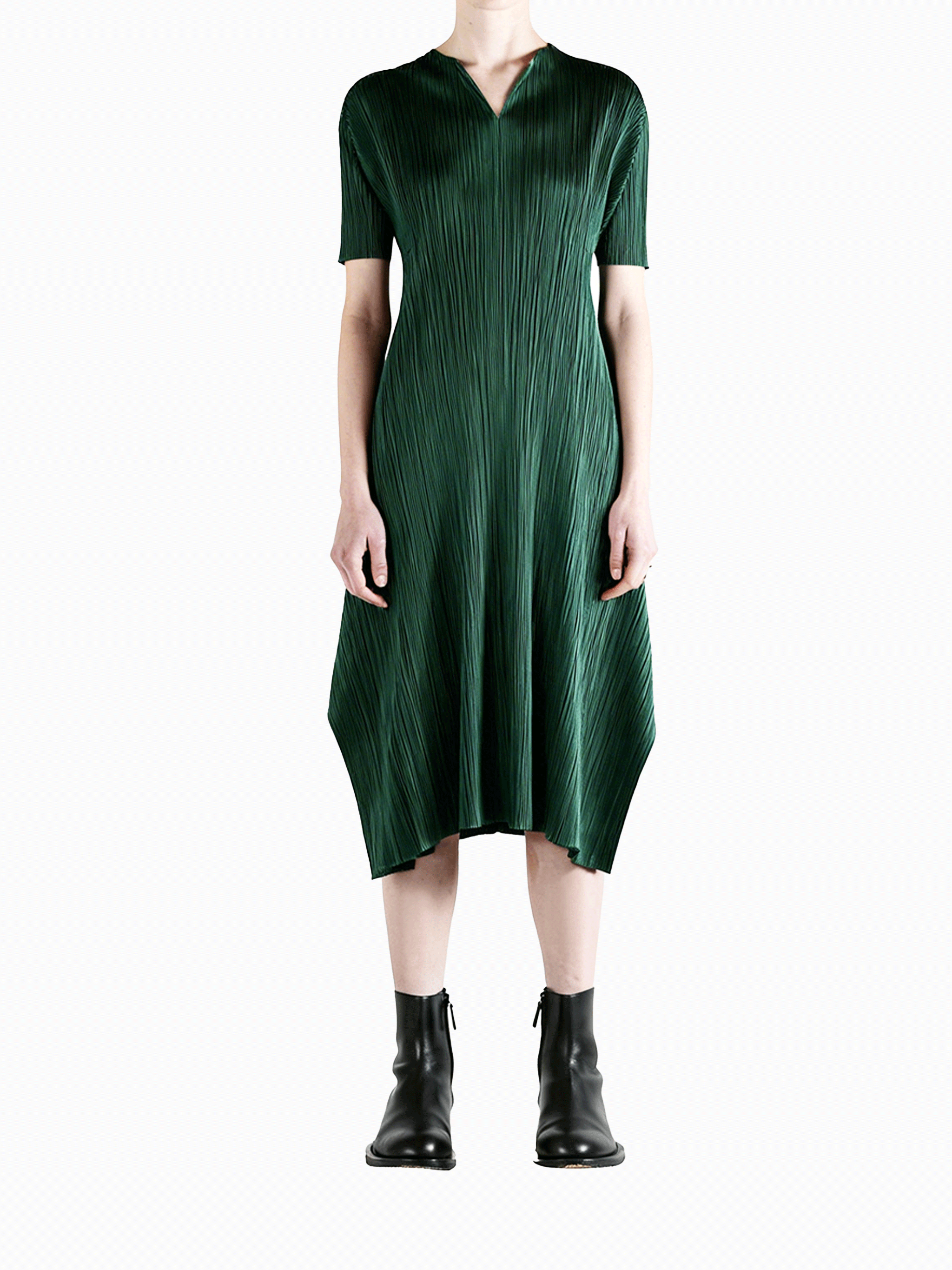 PLEATS PLEASE プリーツタンクトップ オリーブグリーン PLEATS PLEASE フリンジ プリーツ ノースリーブ 緑 イッセイミヤケ