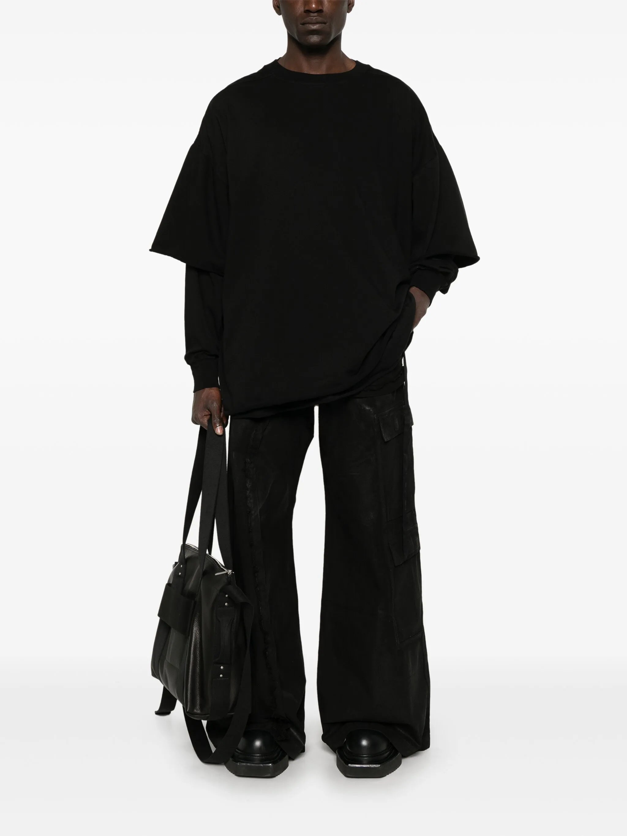 RICK OWENS DRKSHDW - Men Denim Imbalanced Double Cargo Jumbo Belas