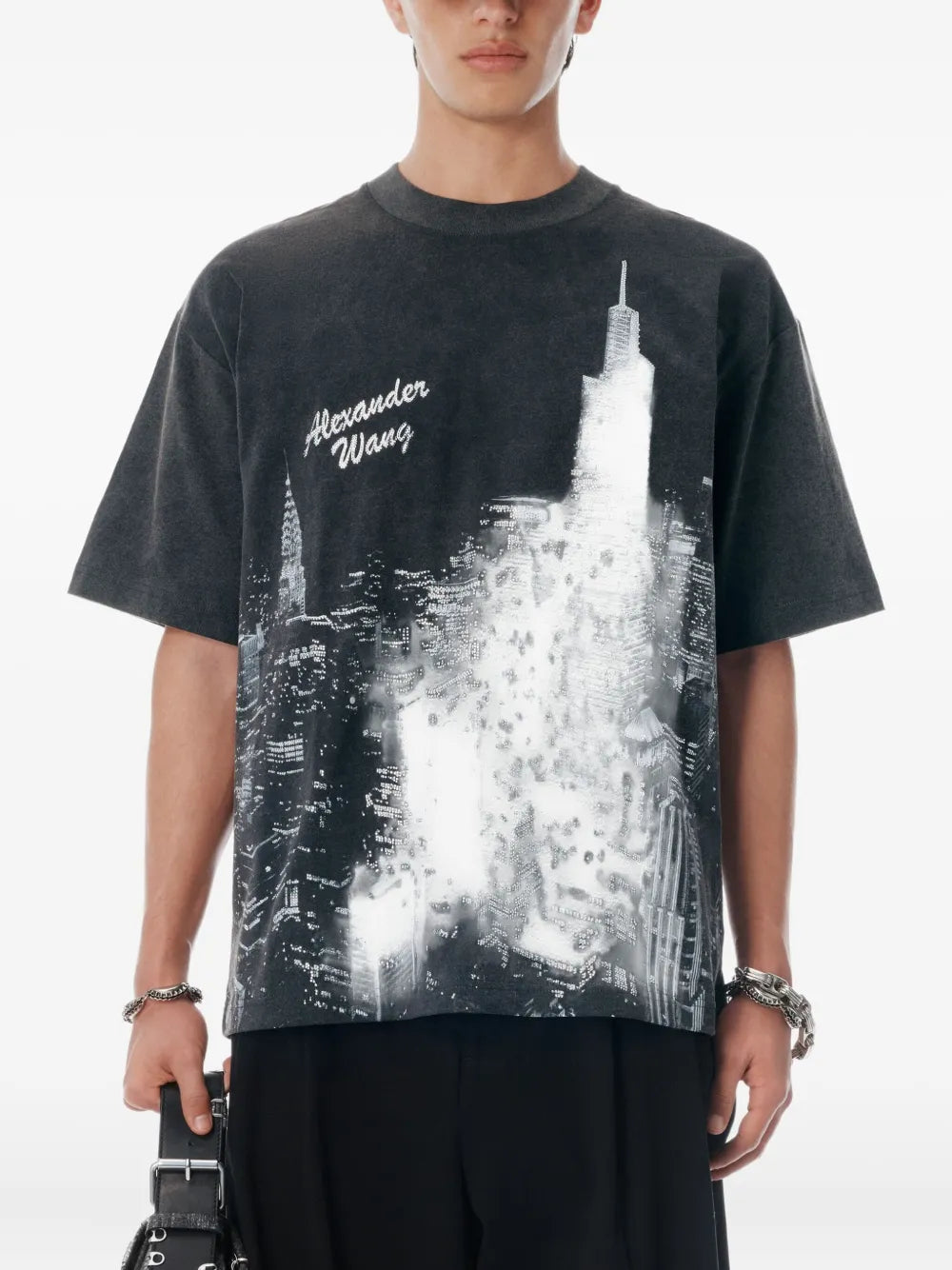 ALEXANDER WANG - Unisex Allover Hotfix Graphic Short Sleeve ALEXANDER WANG - Unisex Allover Hotfix Graphic Short Sleeve