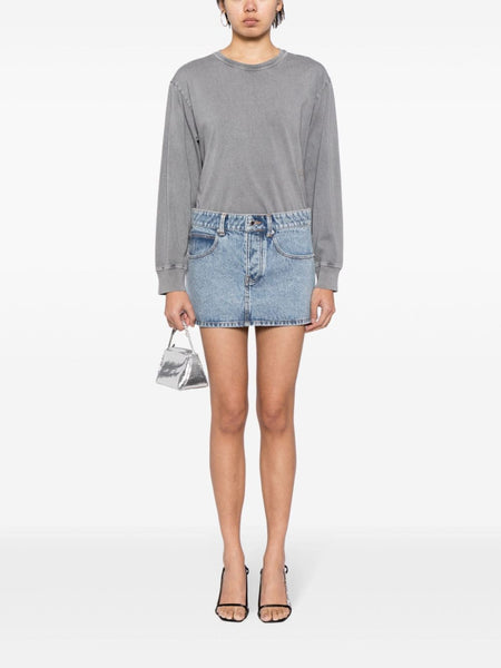 ALEXANDER WANG Women W/ Puff Logo & Bound Neck Essential Jsy Ls Tee