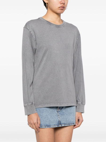 ALEXANDER WANG Women W/ Puff Logo & Bound Neck Essential Jsy Ls Tee