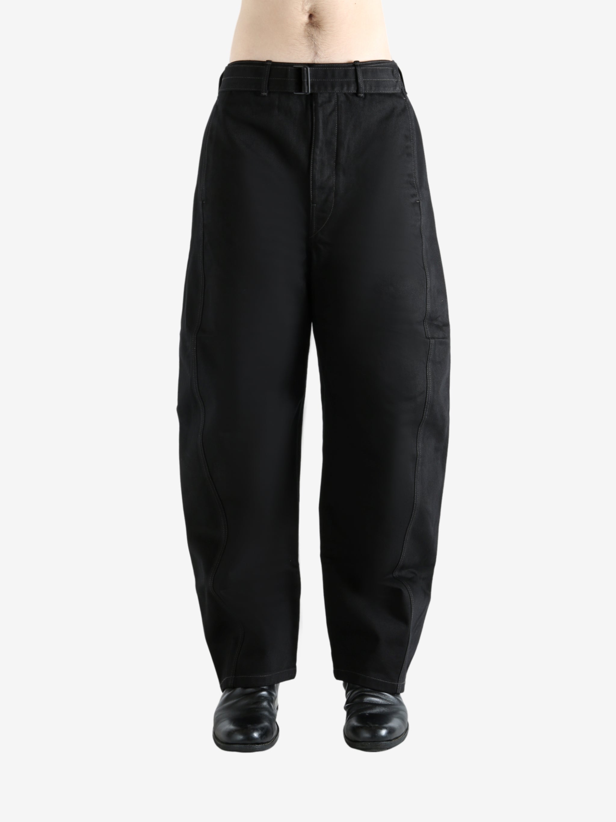メンズウェア RUFFLOG WIDE STRETCH BELTED PANTS BLACK s-l400.jpg