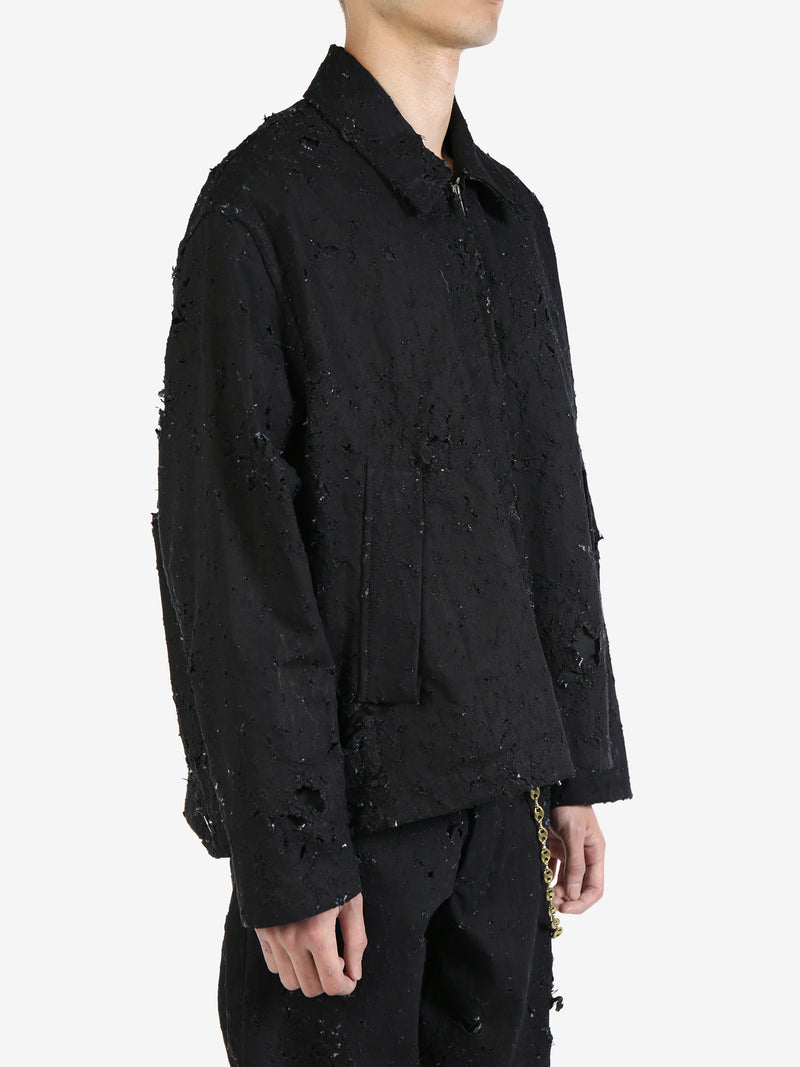 SONG FOR THE MUTE Men Pleated Zip Up Jacket