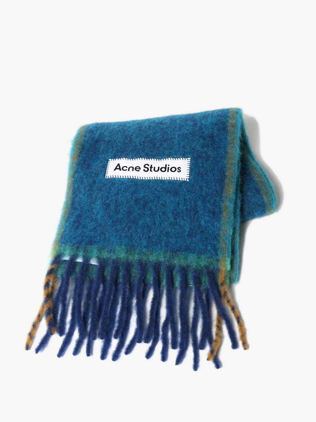 ACNE STUDIO UNISEX Wool Logo Fringe Scarf