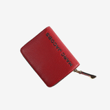 Red wallet, front view