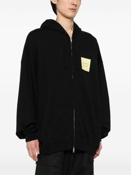 VETEMENTS Men Sticker Logo Zip-Up Hoodie