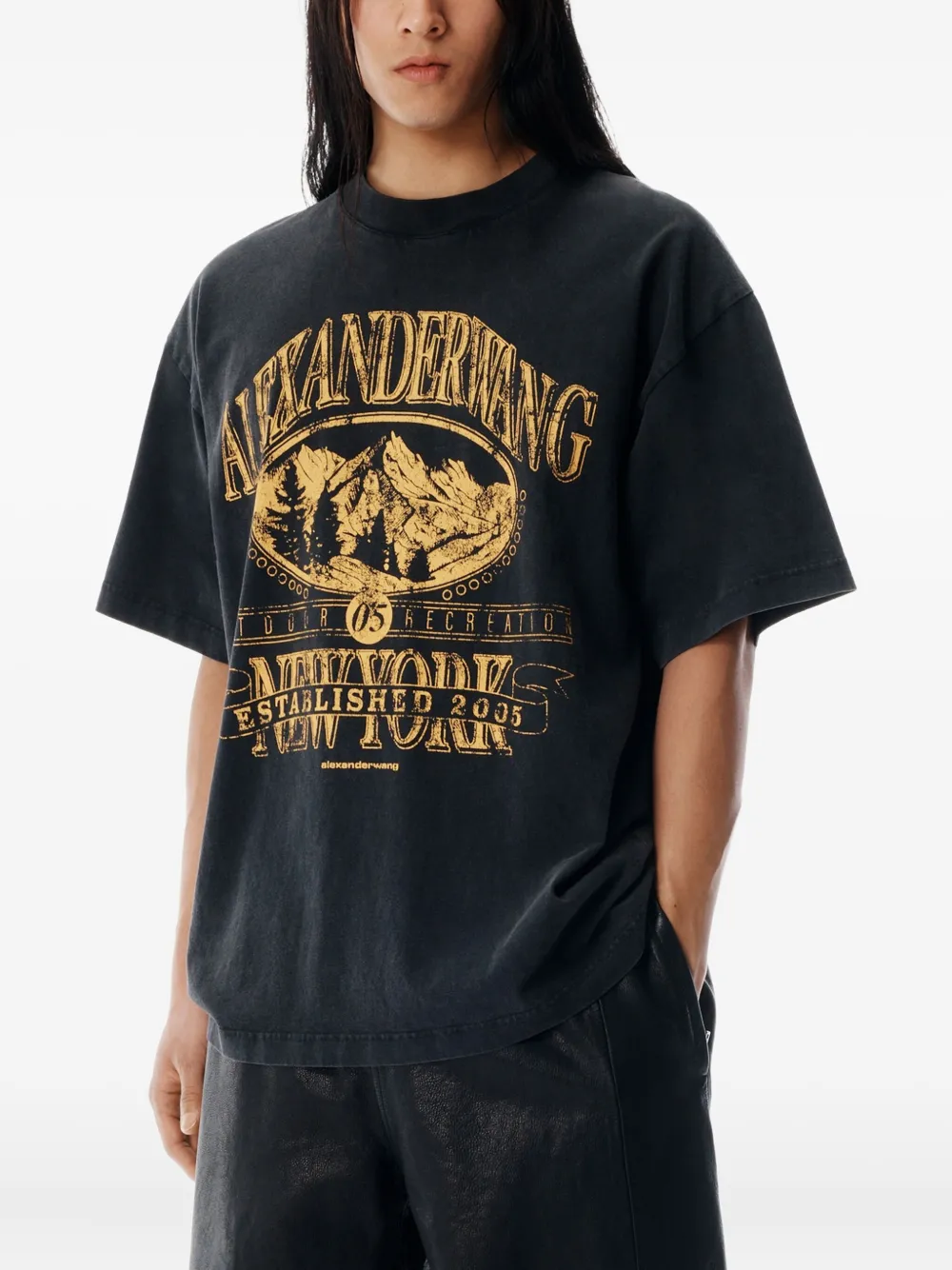 alexanderwang Tシャツ Alexander Wang logo-print T-shirt | Blue | FARFETCH