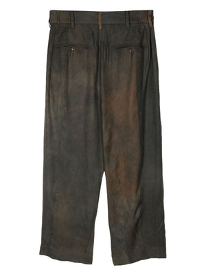 ZIGGY CHEN Men Front Pleats Tapered Long Trousers