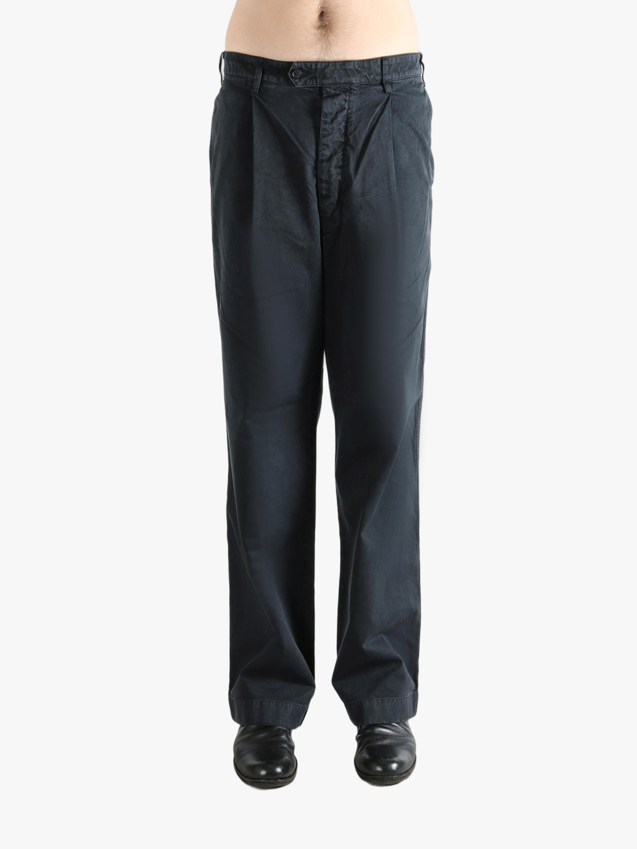 AURALEE - Men Garment-Dyed Finx Light Chino One-Tuck Wide Pants
