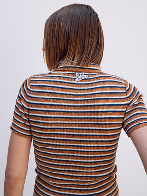 RECTO Women 70S French Knit Polo Shirt