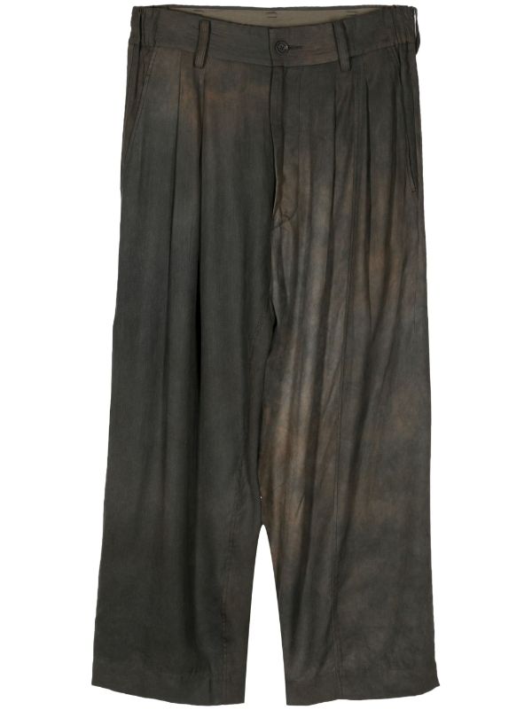 ZIGGY CHEN Men Front Pleats Tapered Long Trousers