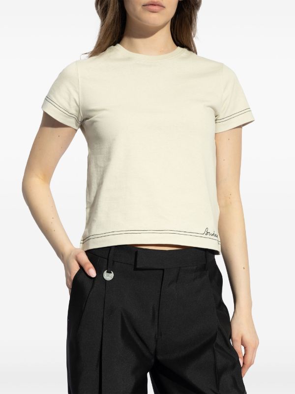 BURBERRY Women Embroidered Cotton T-shirt