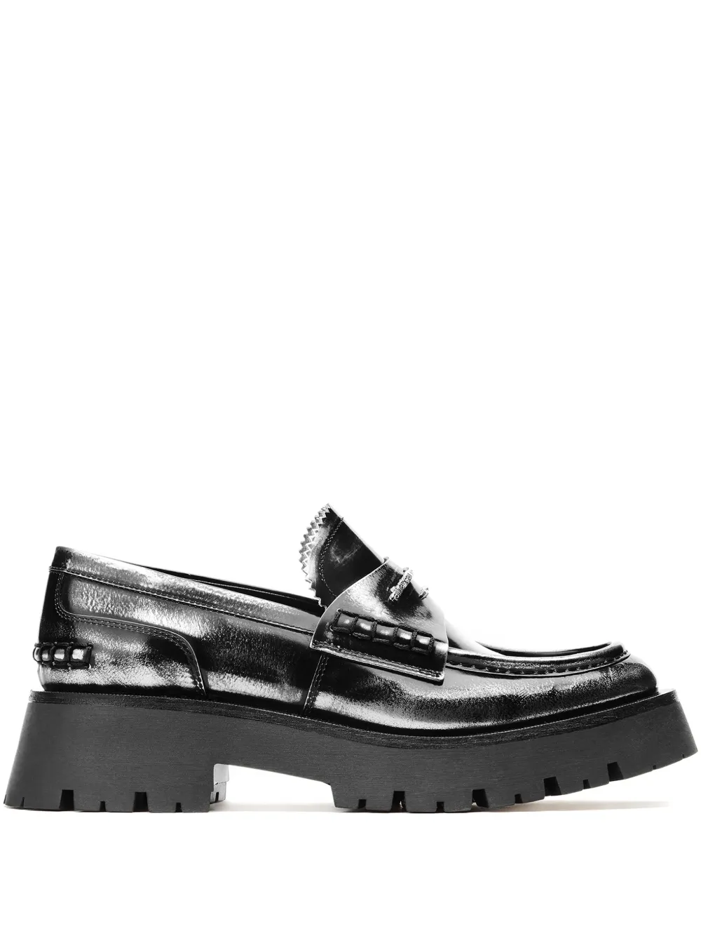 alexander wang carter レザー ミッドヒール ラグローファー CARTER MID-HEEL LUG LOAFER IN LEATHER in BLACK | alexanderwang®