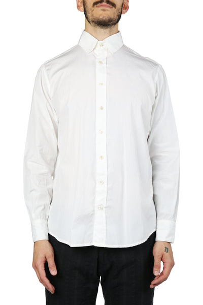 GEOFFREY B SMALL Men Handmade 3 Removable Collar Organoc L.PARISOTTO Cotton  Shirt With Handmade Buttonholes And Buttons