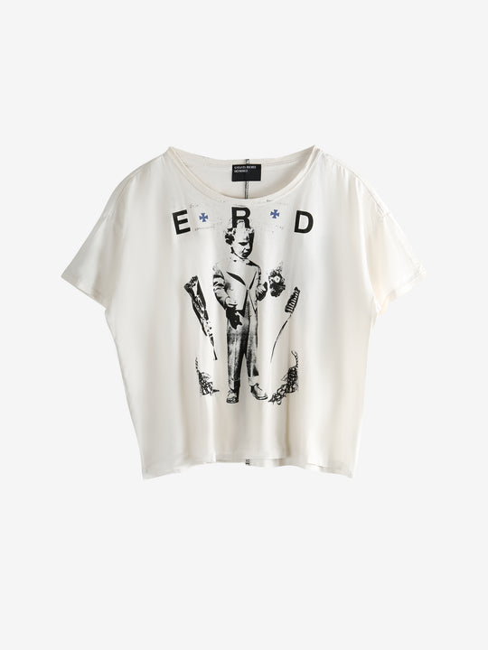 White t-shirt, front view