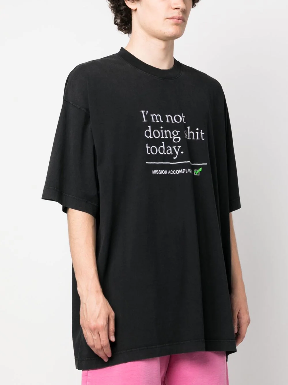 Black 'I'm Not Doing Shit Today' Sweatshirt by VETEMENTS on Sale
