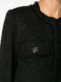 VERSACE Women Informal Jacket Cotton Mix Summer Tweed Fabric
