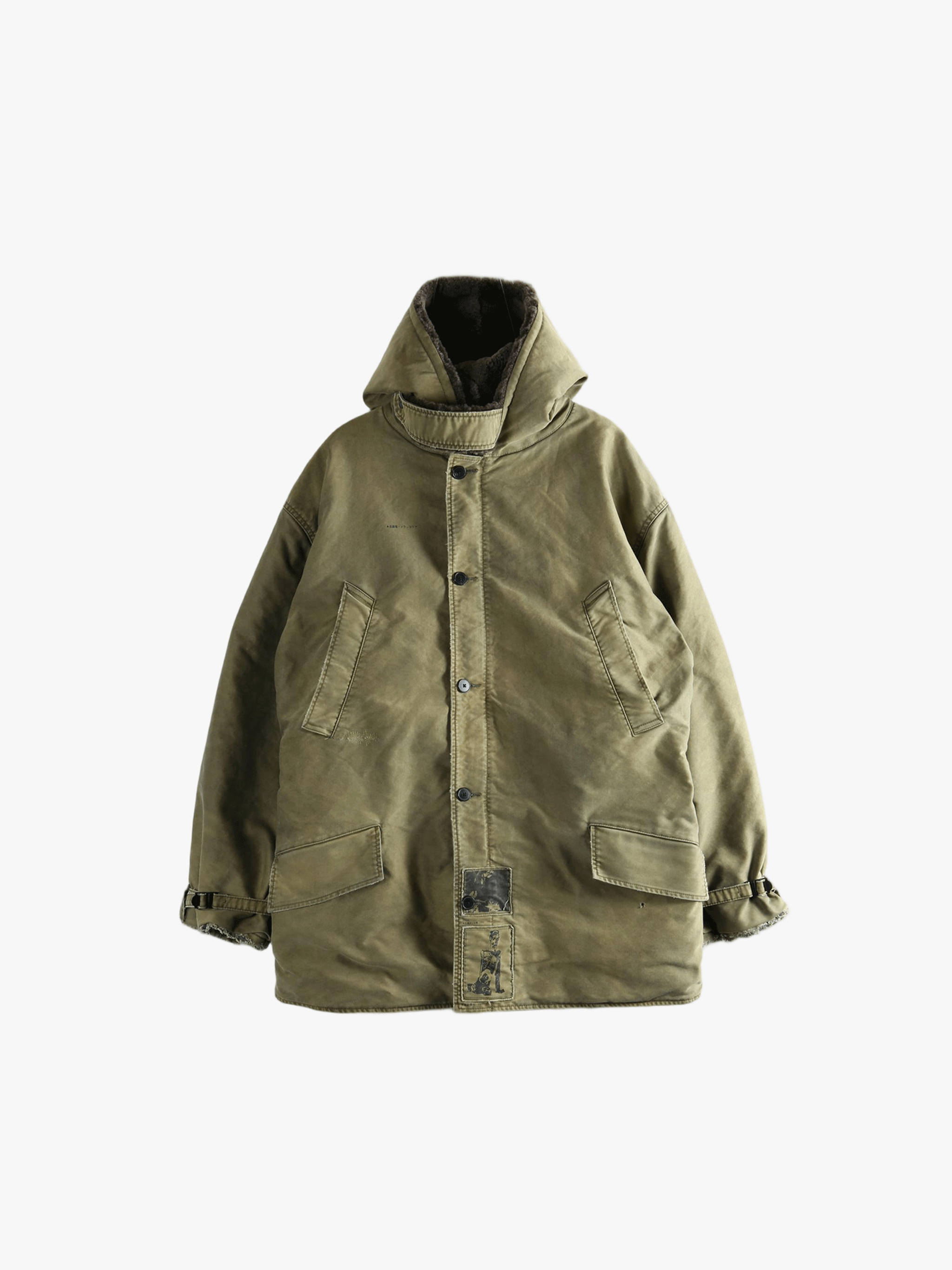 Green jackets-coats, front view