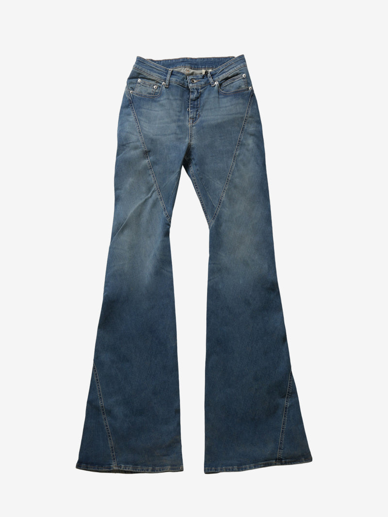 RICK OWENS DRKSHDW - Women Denim Bias Bootcut Jeans