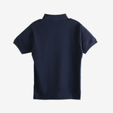 Blue shirt, back view