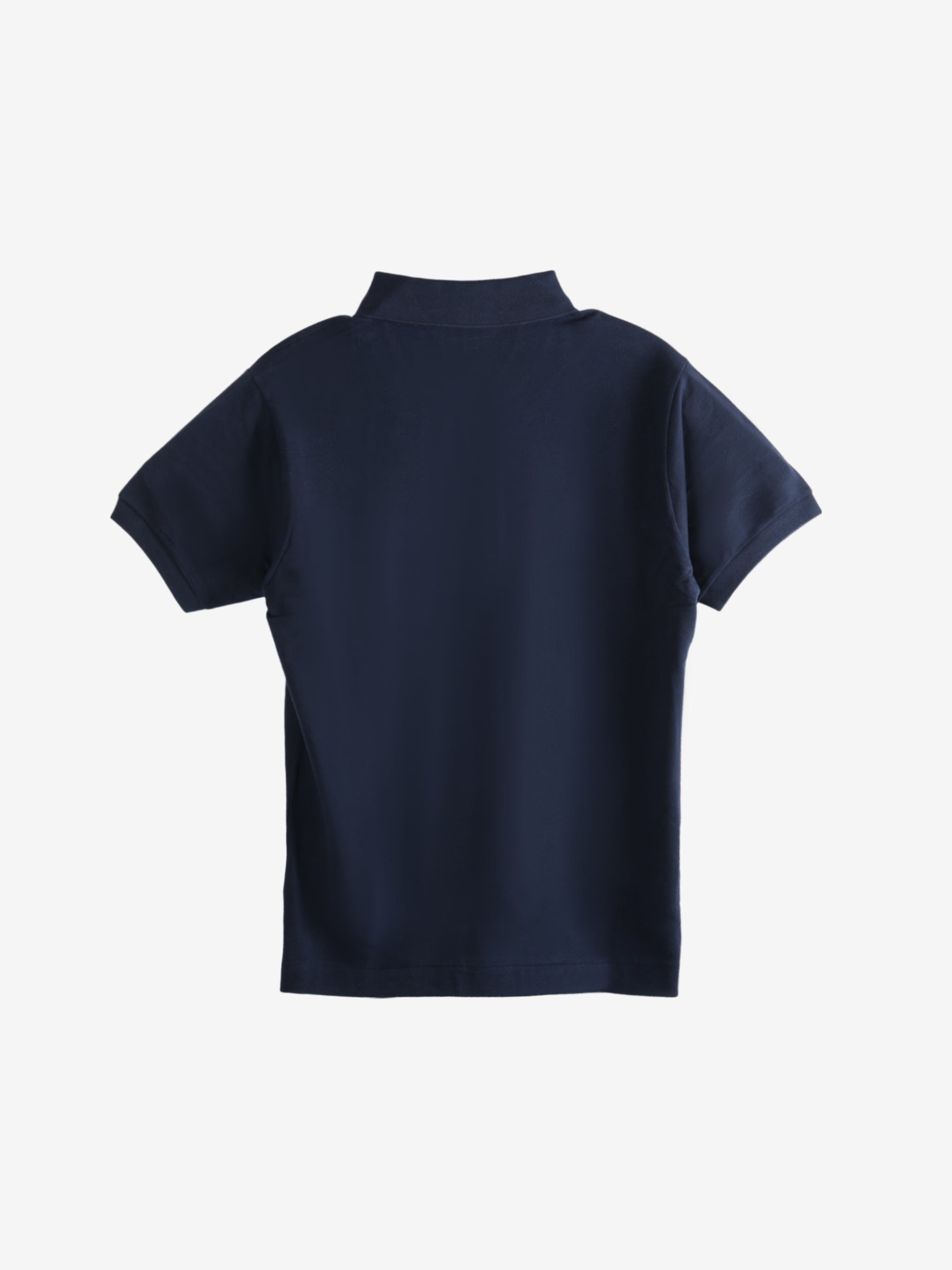 Blue shirt, back view