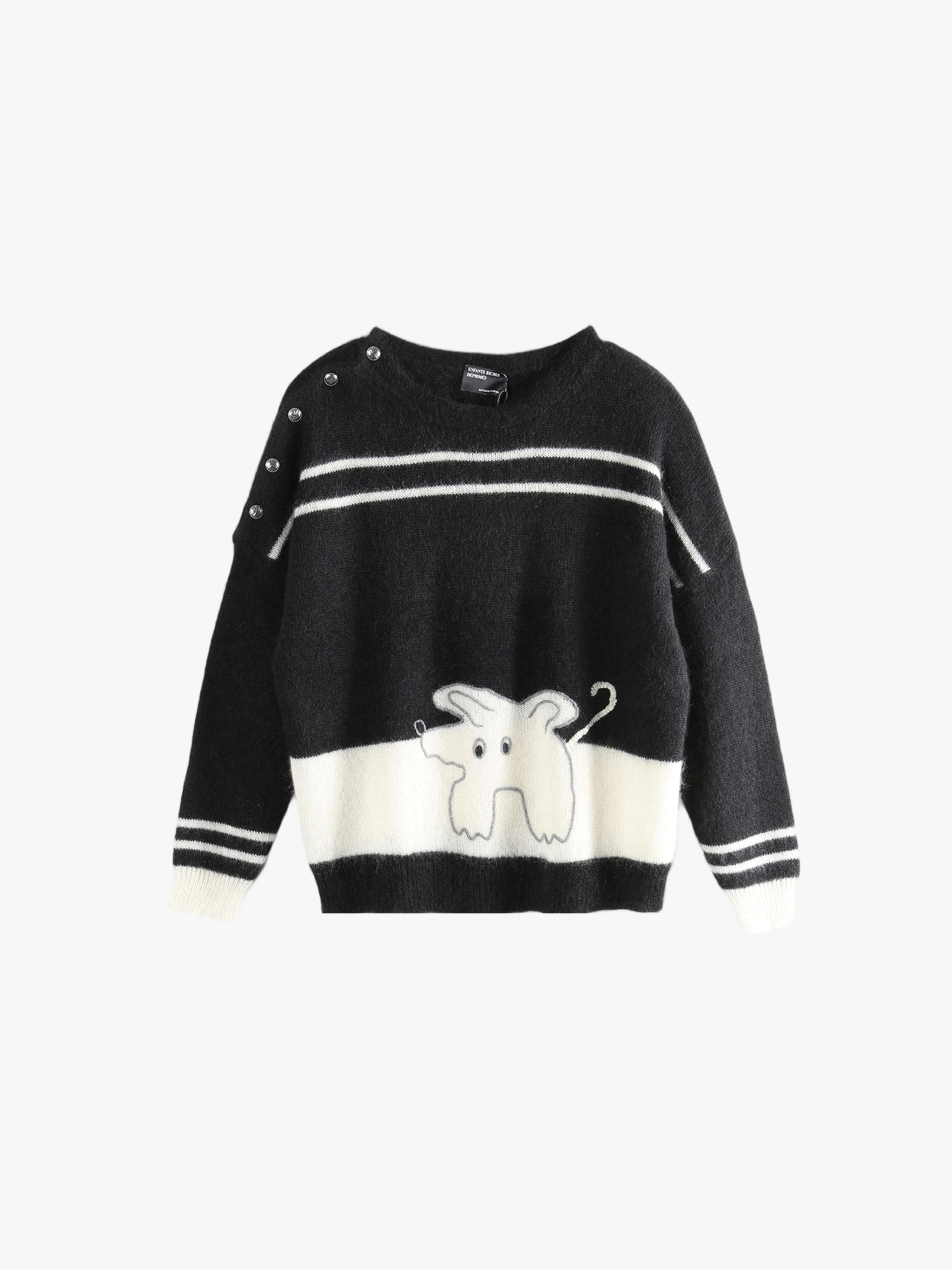 Black knitwear, front view