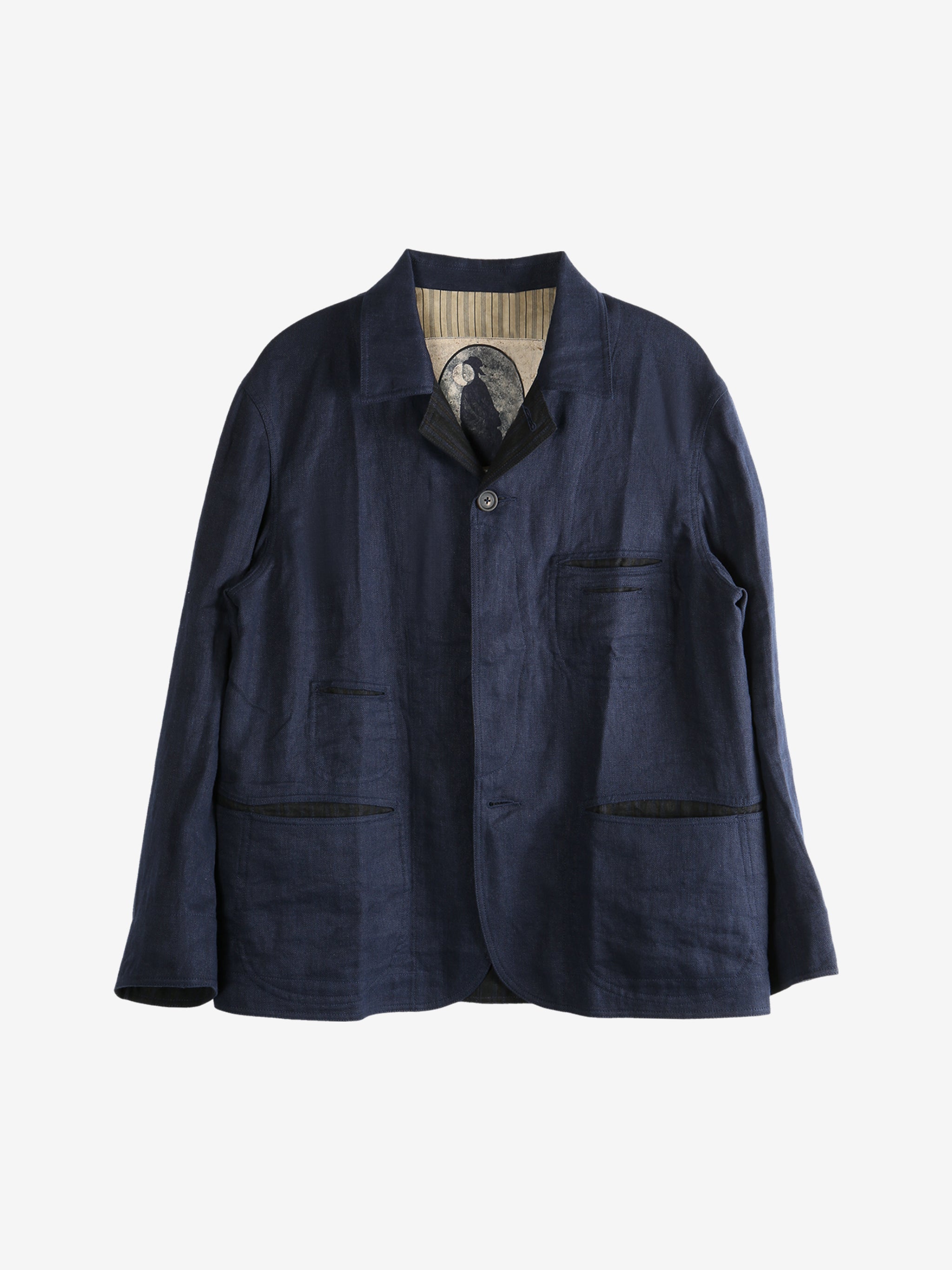 Blue jacket, front view