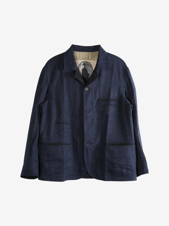 Blue jacket, front view