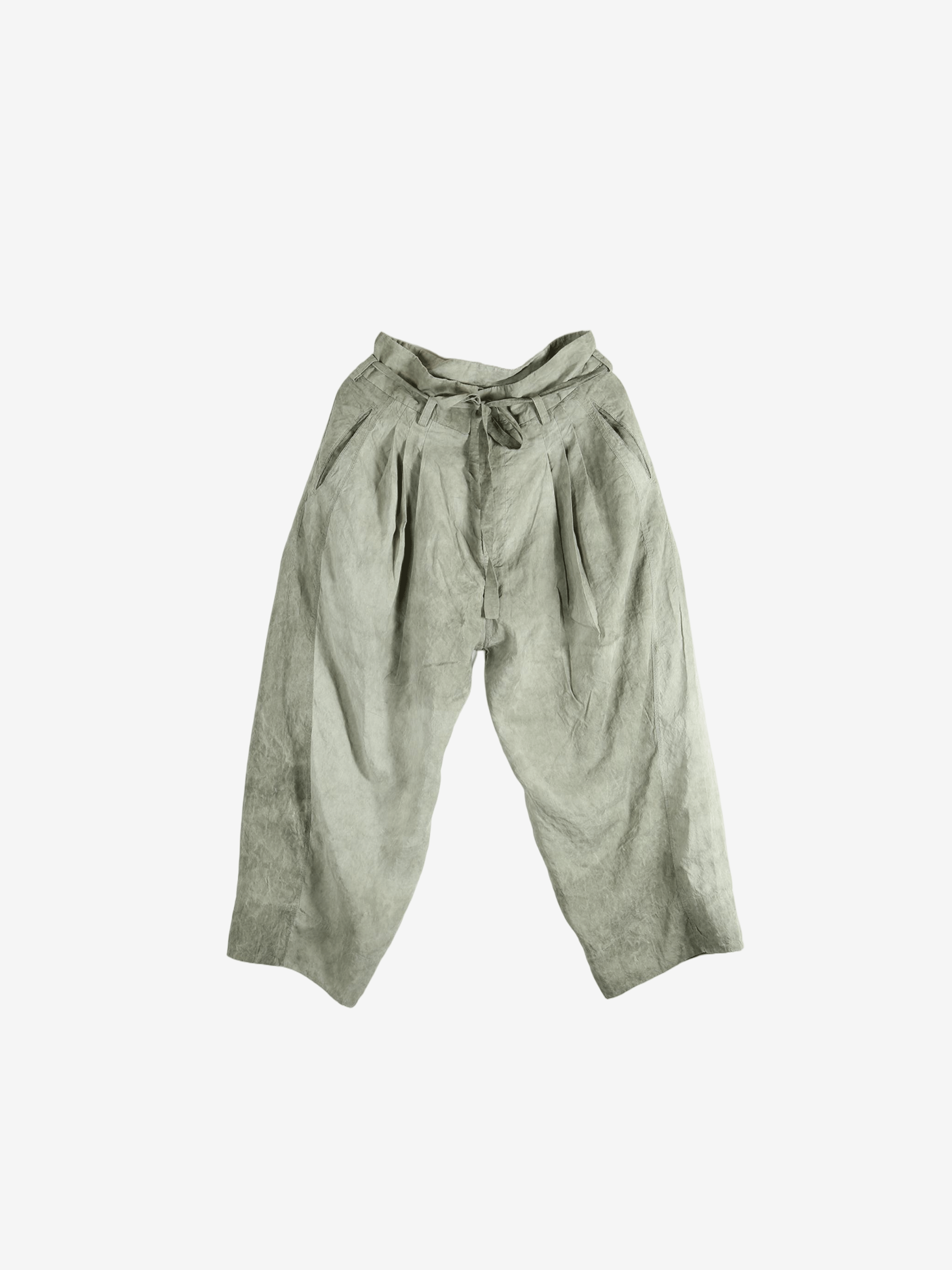 Light green wide-leg pants,front view