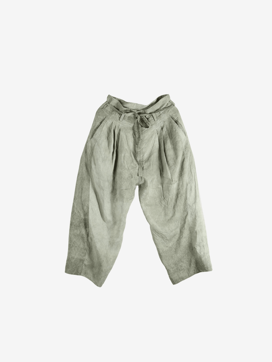 Light green wide-leg pants,front view