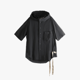 Black shirt, front view