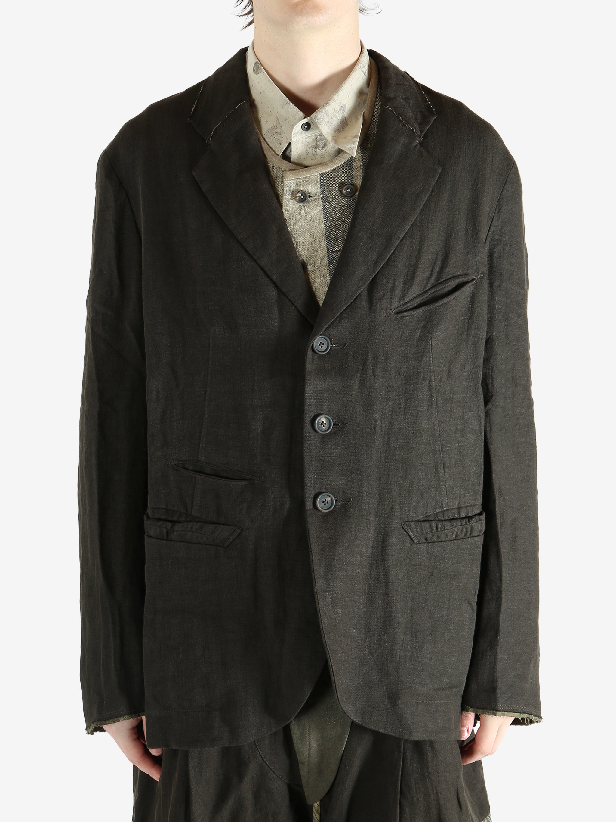 Black jackets worn by a person, showing the jackets fit