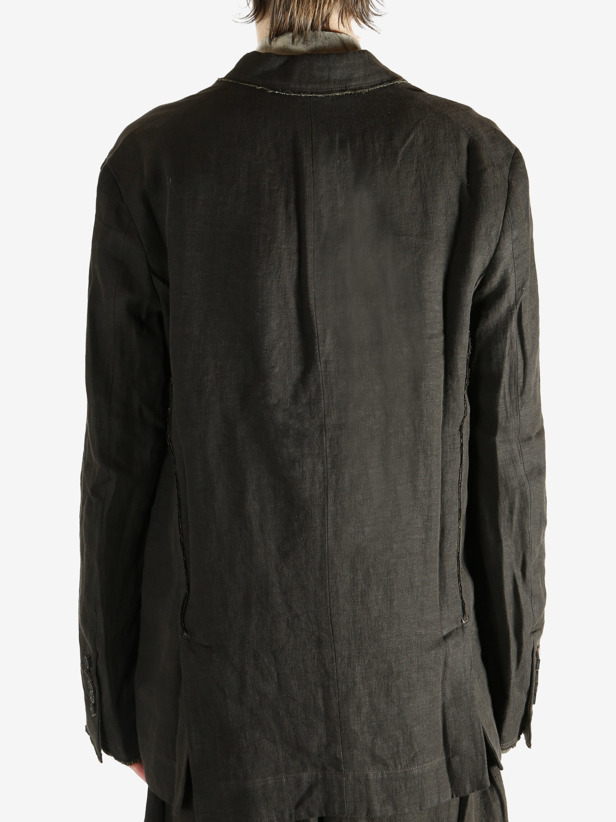 Black jackets worn by a person, showing the jackets fit