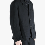 black jackets-coats worn by a person, showing the jackets-coats fit