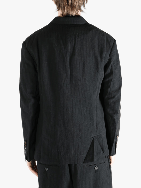 black jackets-coats worn by a person, showing the jackets-coats fit