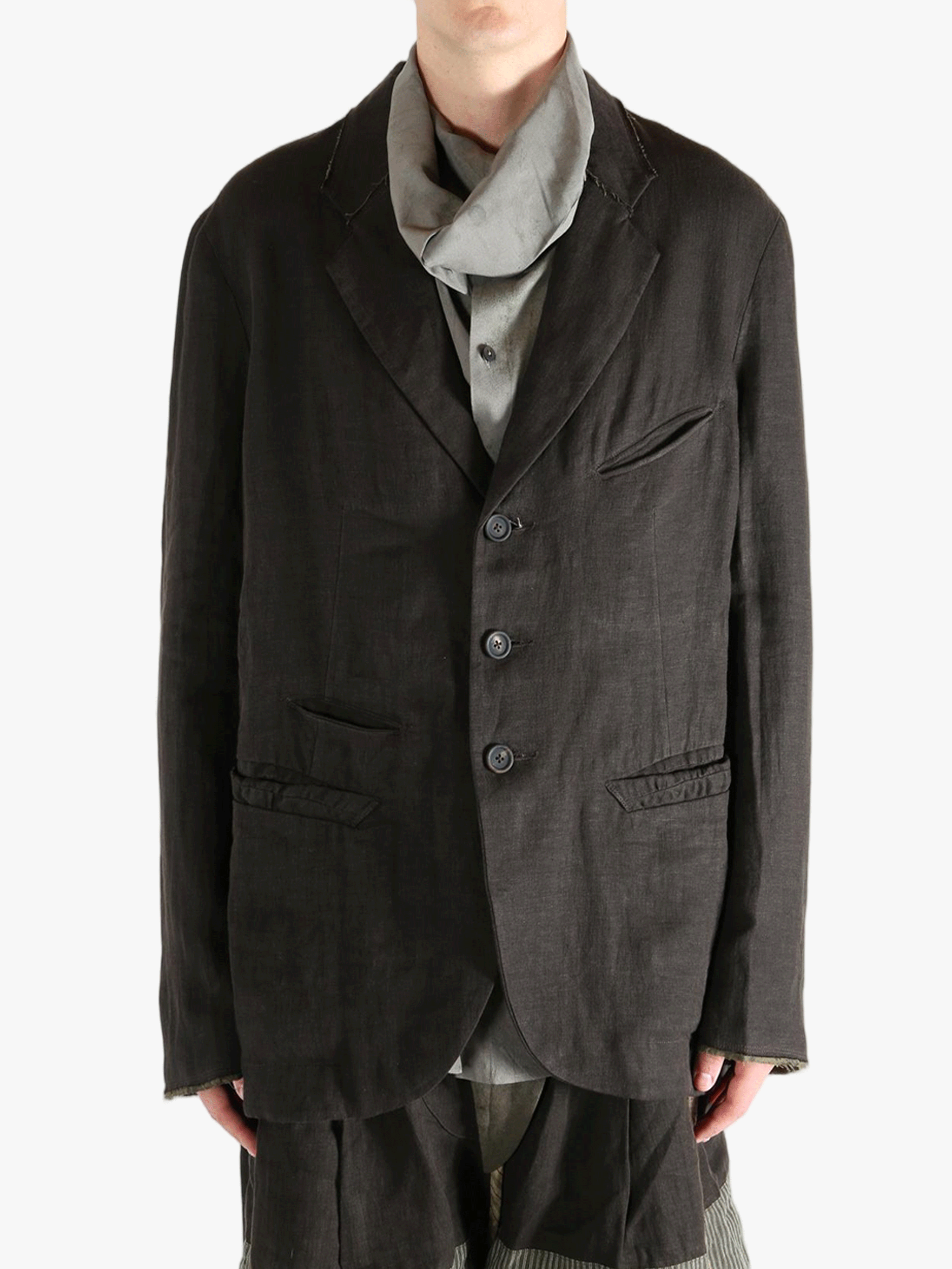 Black jackets worn by a person, showing the jackets fit