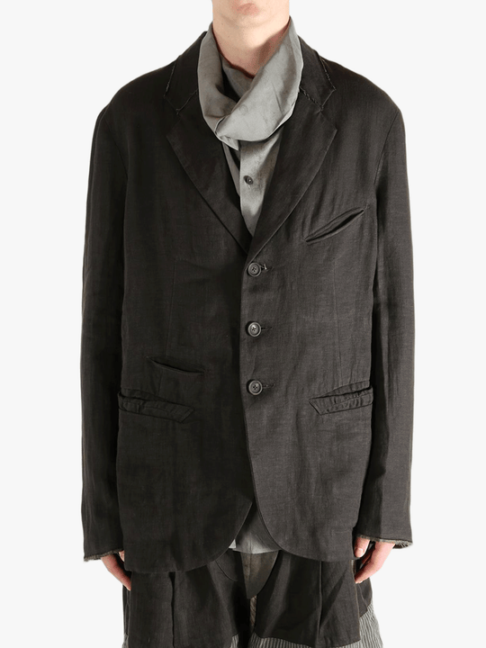 Black jackets worn by a person, showing the jackets fit