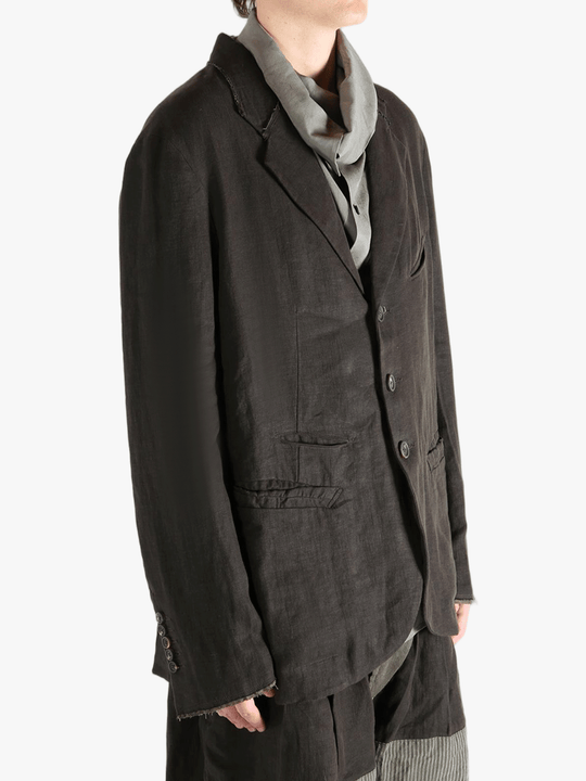 Black jackets worn by a person, showing the jackets fit