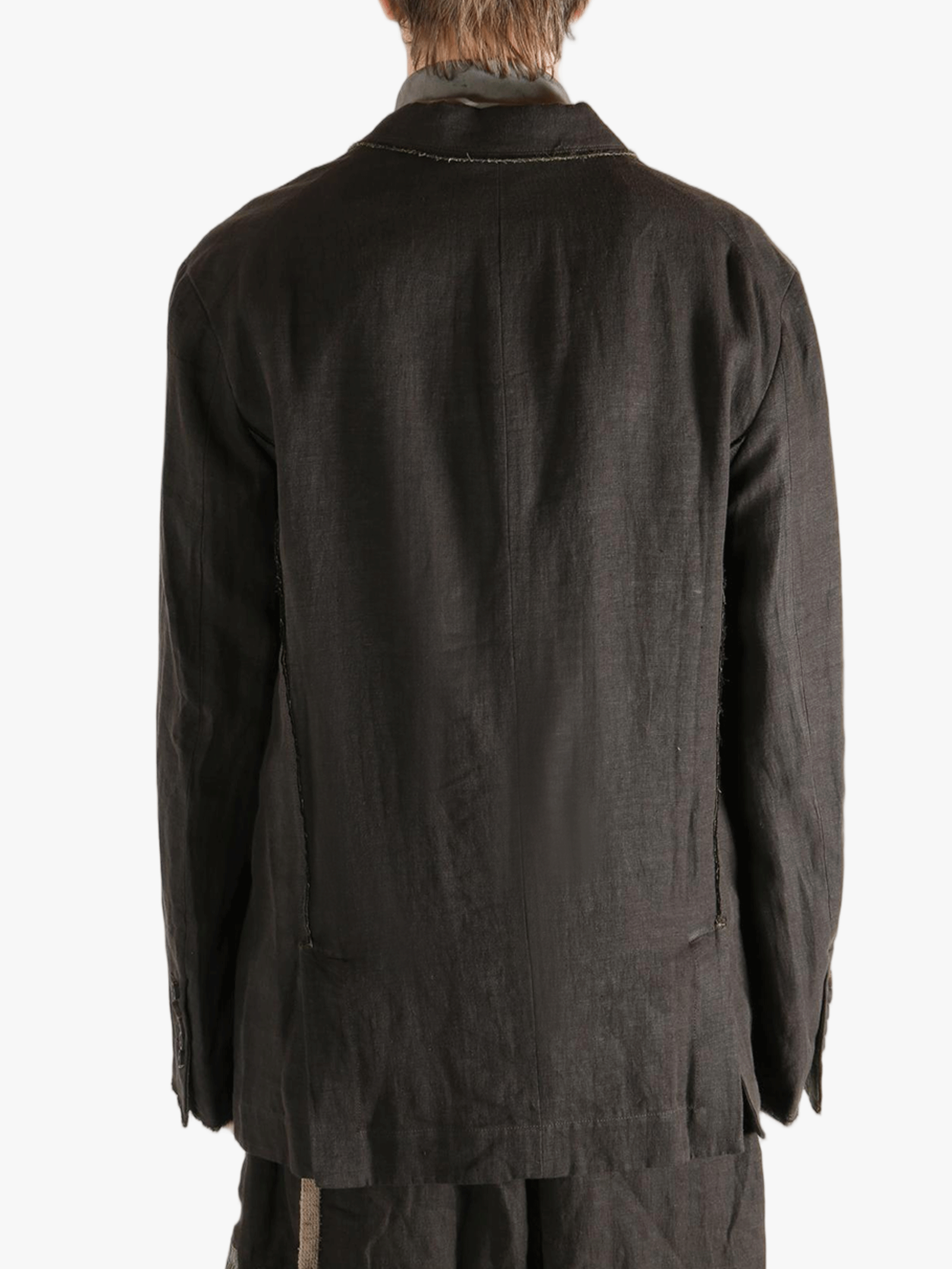 Black jackets worn by a person, showing the jackets fit