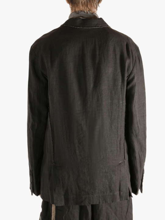 Black jackets worn by a person, showing the jackets fit