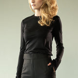 Close up of knitwear, showing the texture of the merino fabric