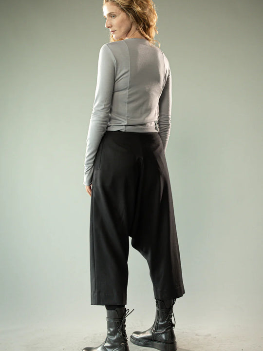 Grey knitwear, full body view