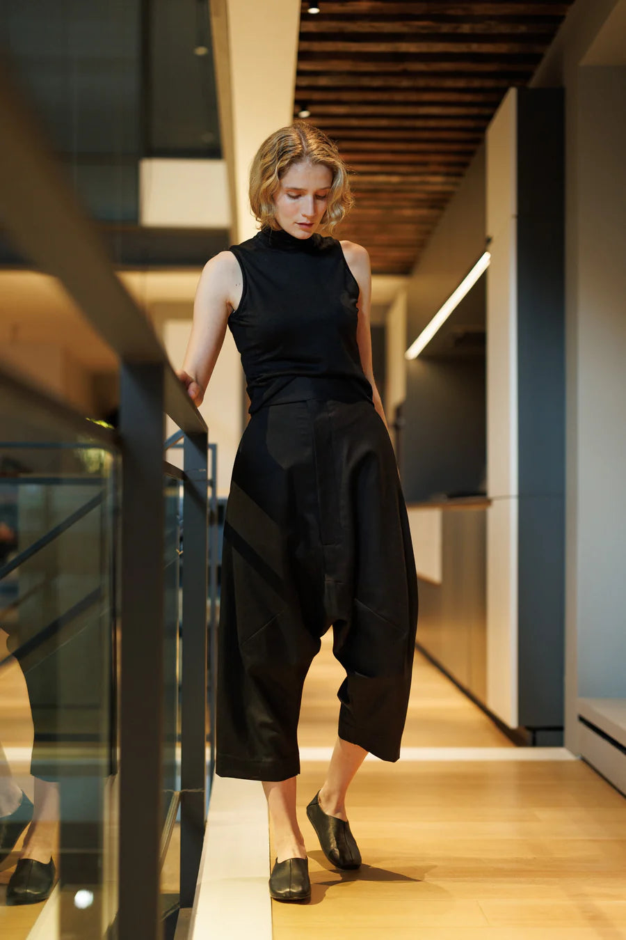 Black pants, full body view