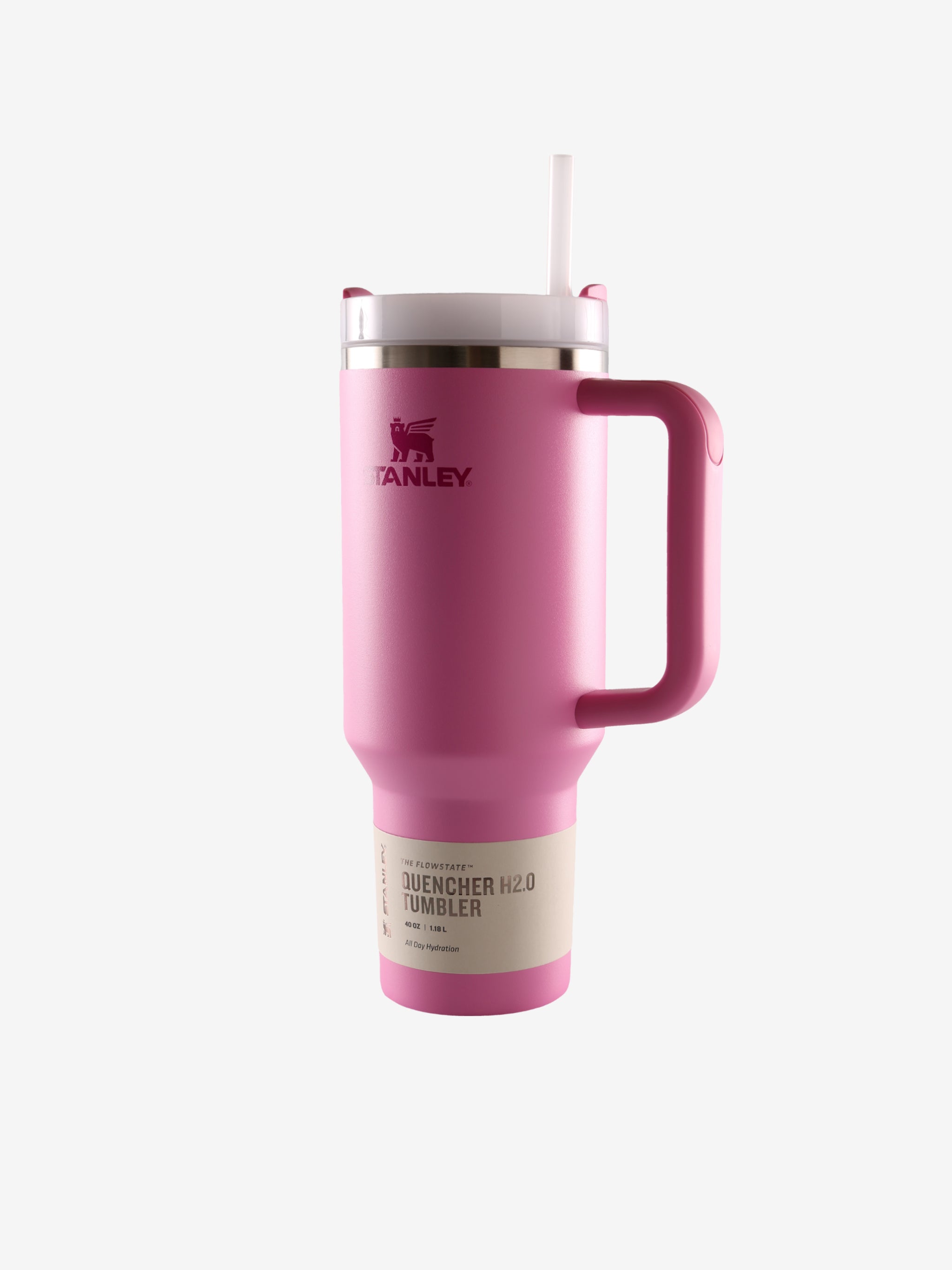 Pink tumbler, front view