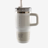 White tumbler, side view