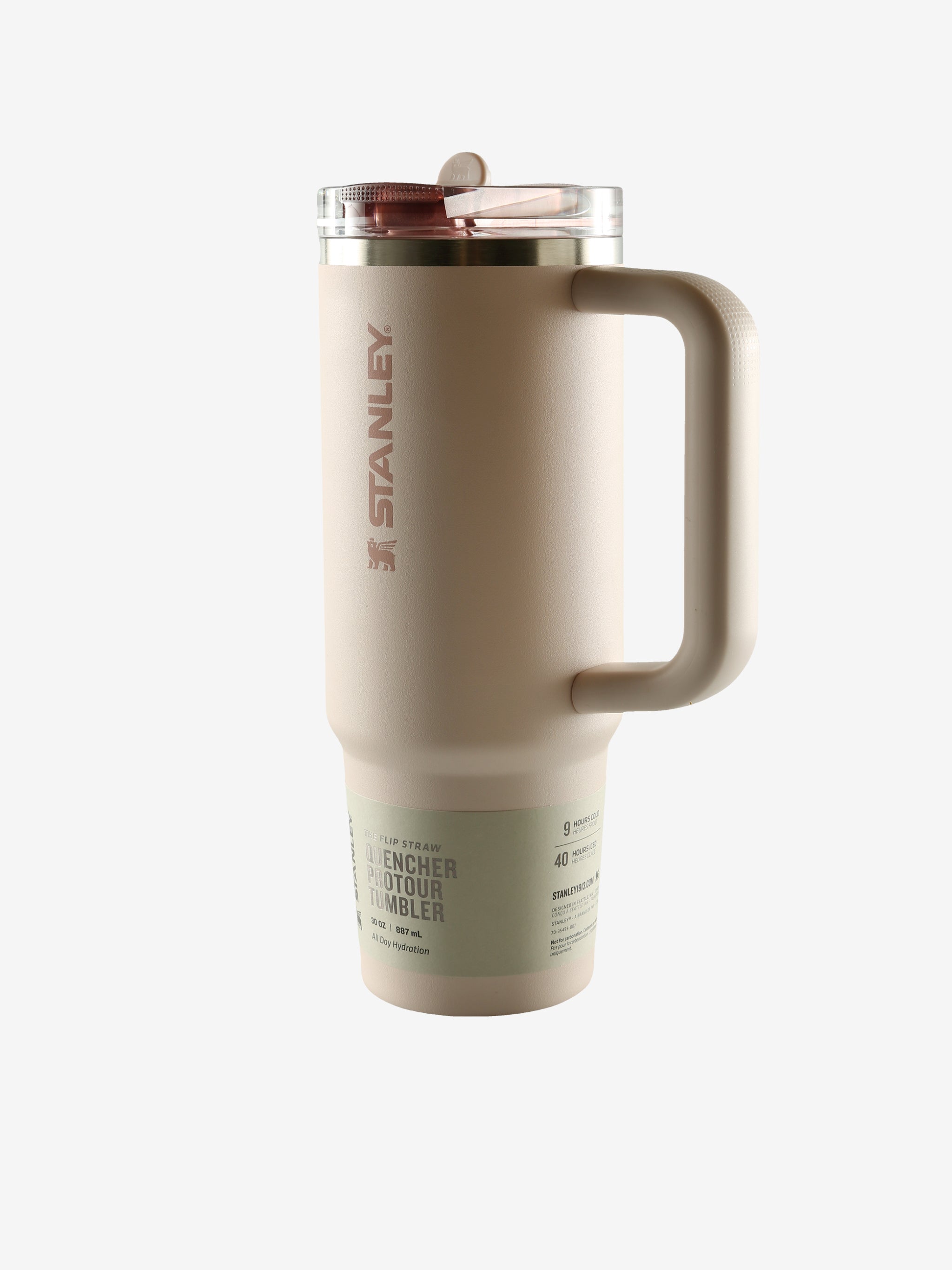 Pink tumbler, front view