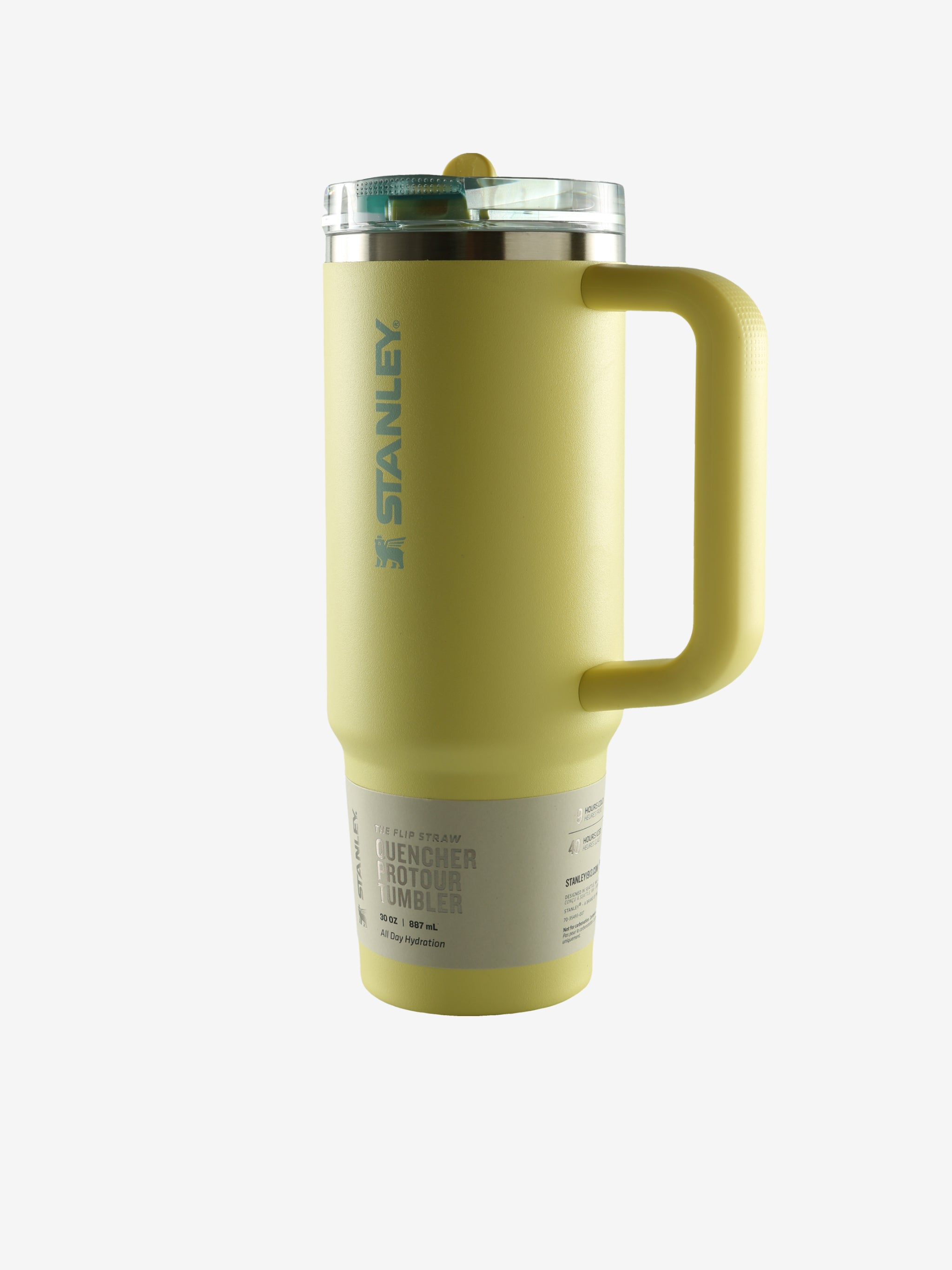 Yellow tumbler, front view