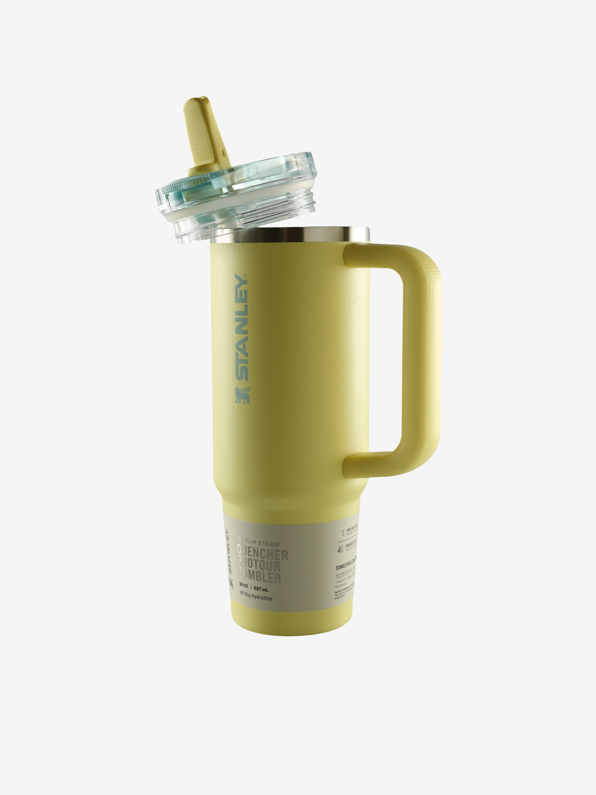 Yellow tumbler, side view