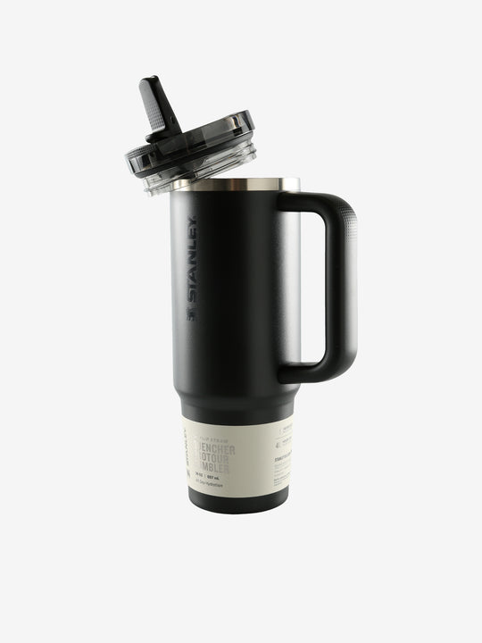 Black tumbler, side view