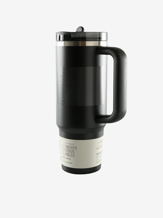 Black tumbler, front view